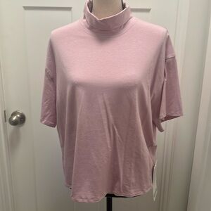 NWT Lululemon Cotton Turtleneck Tee in Pink Peony